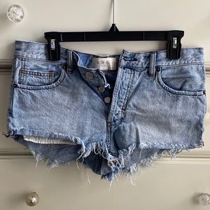 Free People Button-Up Denim Shorts